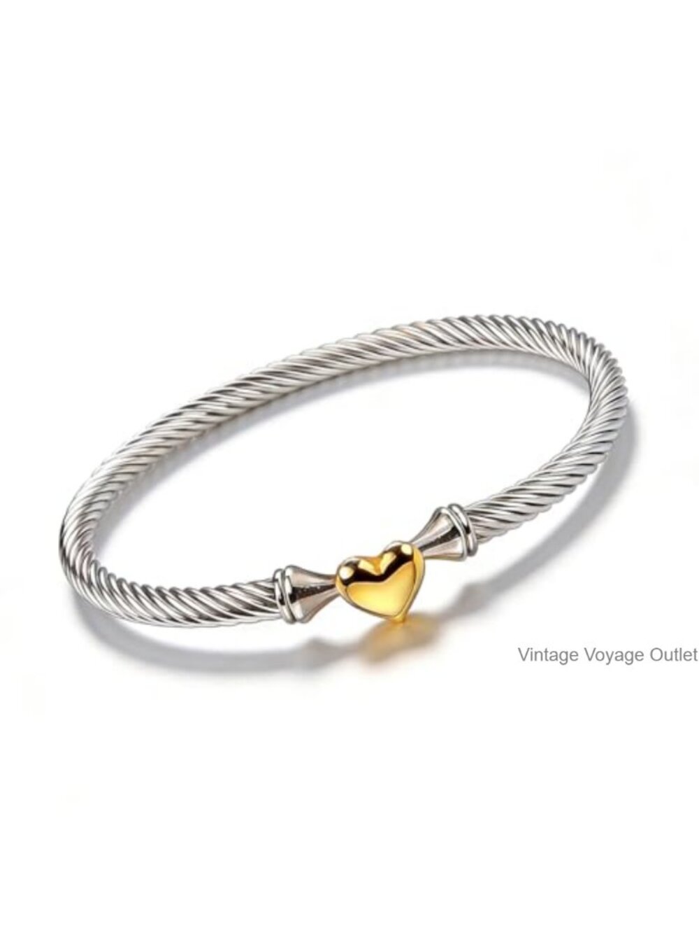 Twisted Cable Bracelet 5mm Stainless Steel Bangle Hook Clasp Women's